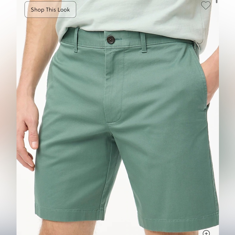 J. Crew Green Flat Front 9” Shorts